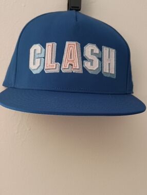 Ash Royal Blue Clash Snapback Hat with White & Light Blue Embroidery